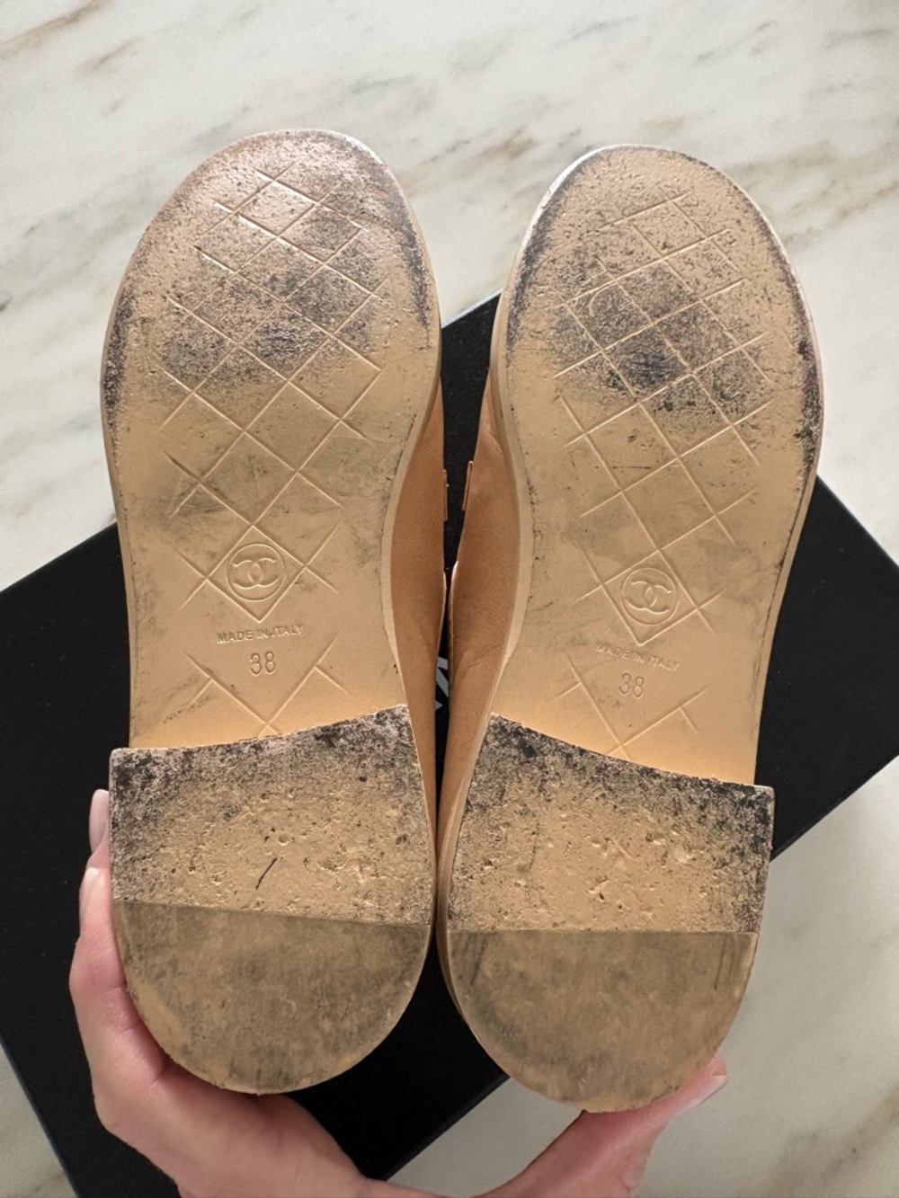 CHANEL Quilted Leather Loafers in Light Beige - Picture 8 of 12